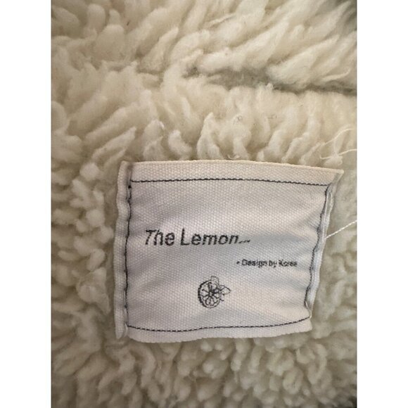 The Lemon Womens Distressed Sherpa-Lined Denim Jacket - Picture 3 of 6